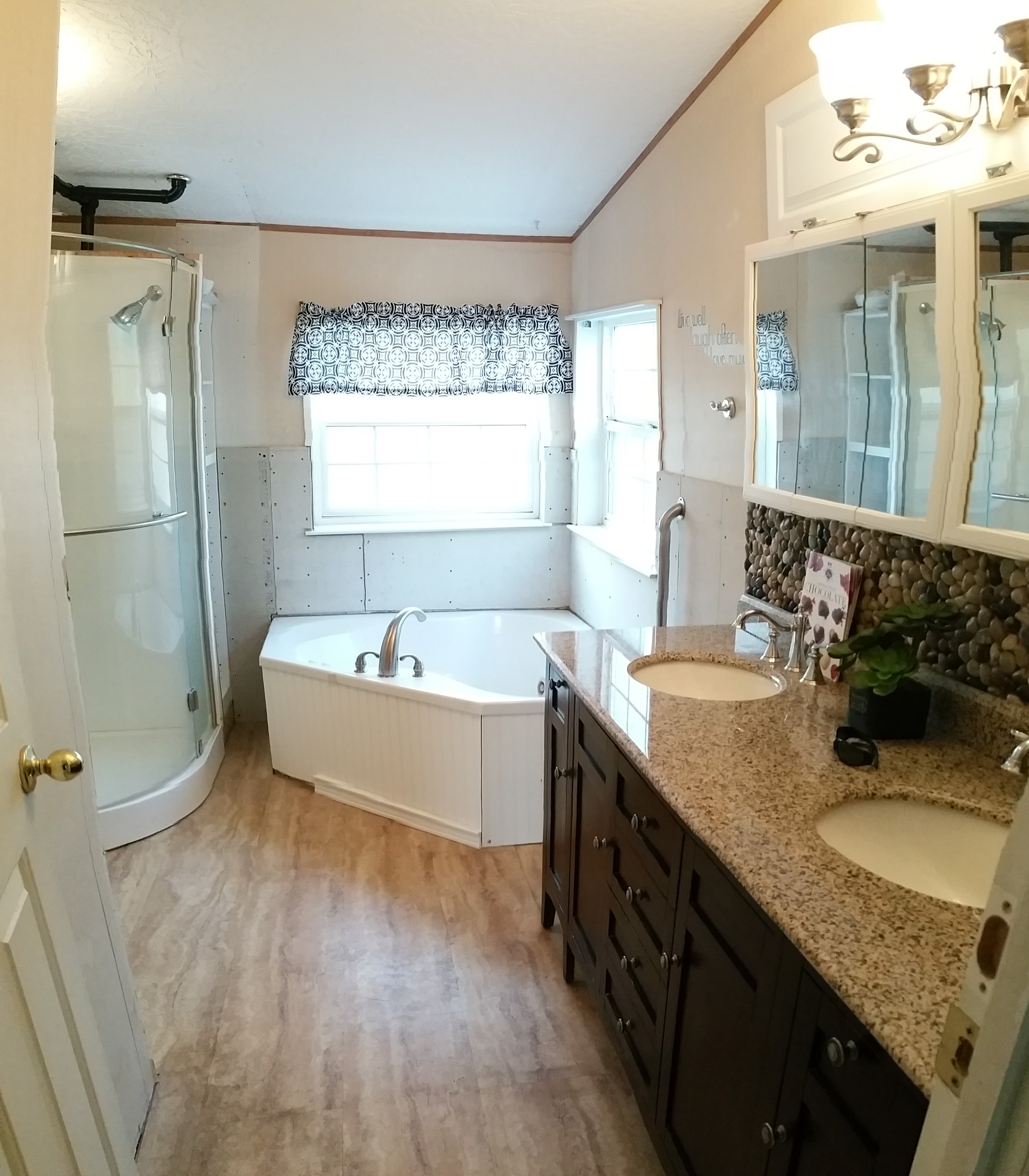 Spa Like Master Bathroom with Walk In Shower, Body Jetts & RainFall Shower Head - Drool!